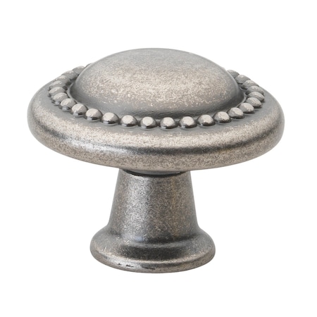 Gliderite Hardware 1-1/4 in. Weathered Nickel Round Beaded Cabinet Knob, 10PK 5222-WN-10